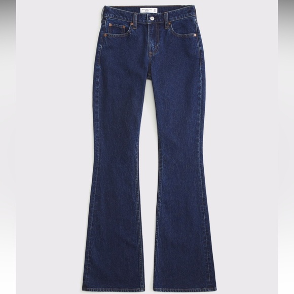 Abercrombie & Fitch Mid Rise Bootcut Jeans NWT 25S Dark Rinse - Picture 7 of 8